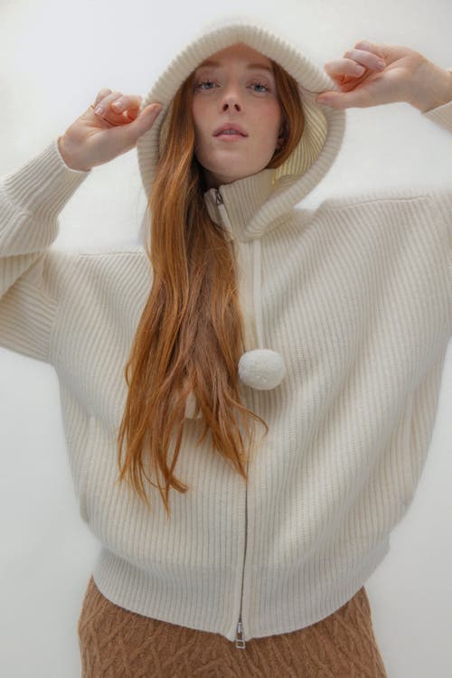 Naked Cashmere Luxe Puff Zip Up Cardigan In Gray