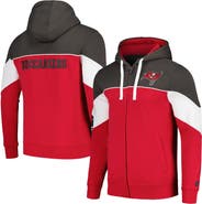 STARTER Men's Starter Red/Pewter Tampa Bay Buccaneers Running Back Full-Zip Hoodie