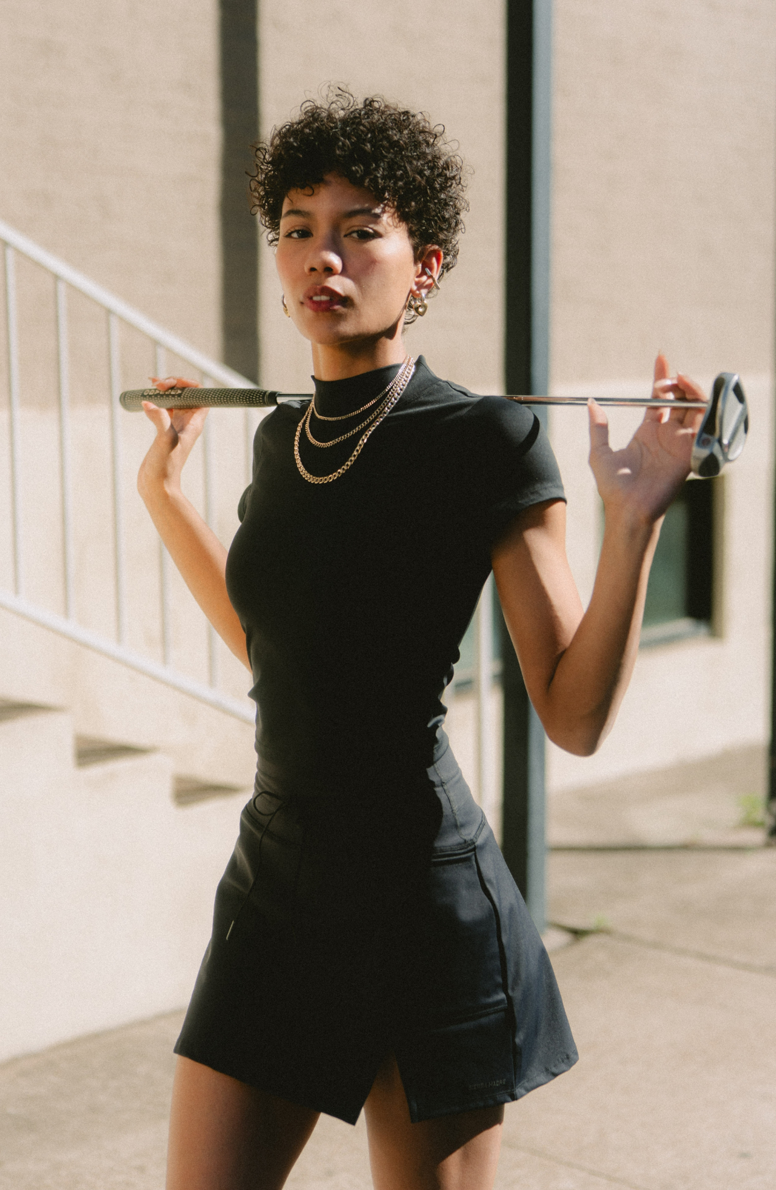 Ready Mock Neck Short Sleeve Top