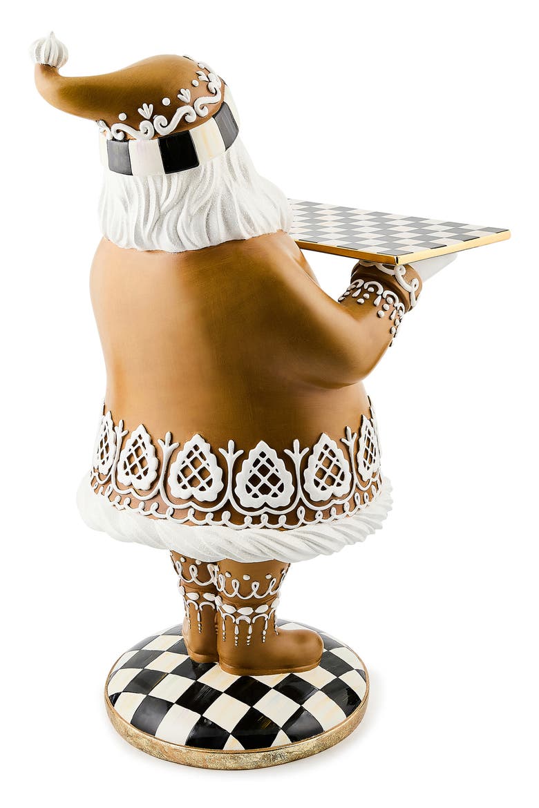 Gingerbread Santa Butler Handmade Figurine, Alternate, color, BROWN