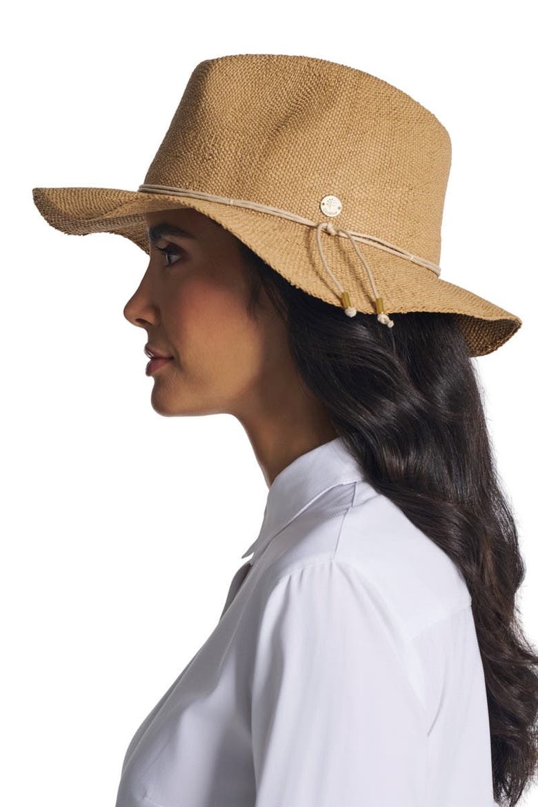 Women's Isla Hand Woven Fedora, UPF 50+ Sun Protection, Alternate, color, Toast Brown