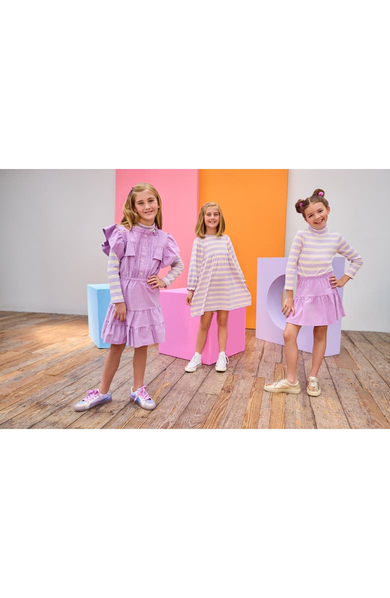 BISBY Kids' Striped Turtleneck, Alternate, color, Lavender Multi Stripe