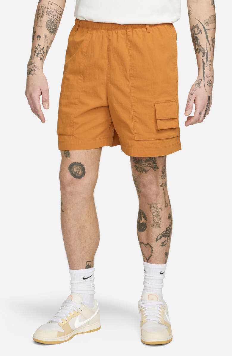 Nike Life Drawstring Cargo Camp Shorts, Main, color, Monarch/ Monarch