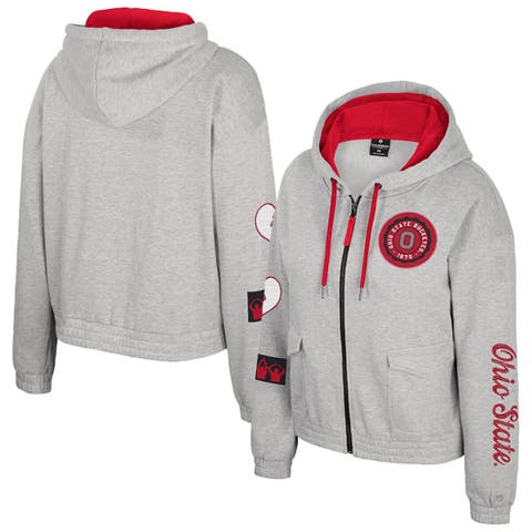 Women's Colosseum Gray Ohio State Buckeyes Alfie Full-Zip Hoodie Jacket