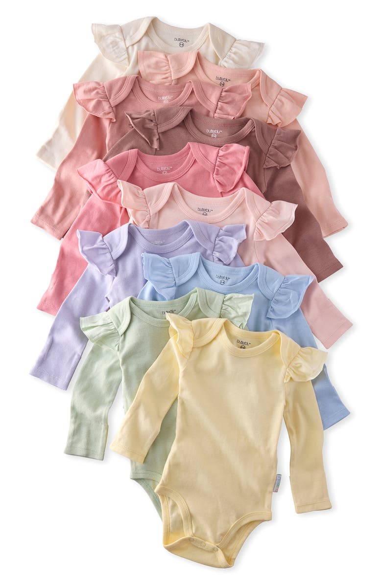 BUTTERBLU Ashley Assorted 10-Pack Bodysuits, Main, color, Sunset Haze Rainbow