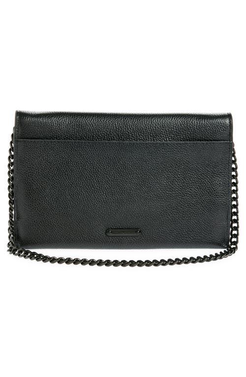 Rebecca Minkoff Lou Flap Pebbled Leather Clutch In Black