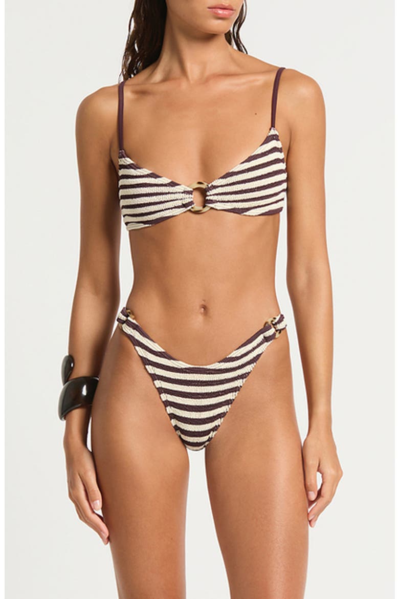 Lissio Stripe Bikini Top, Alternate, color, SABLE DOT STRIPE