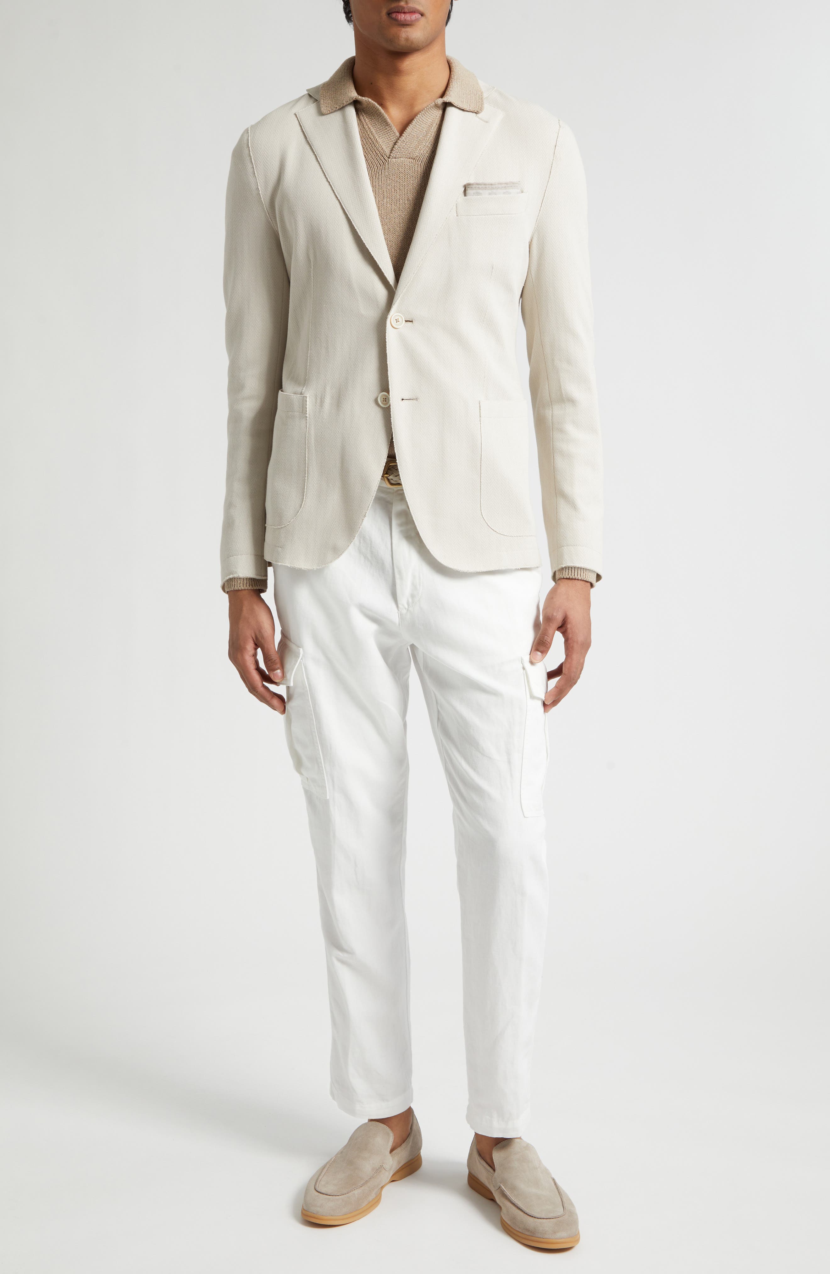 Cotton Blend Herringbone Knit Sport Coat - image 2