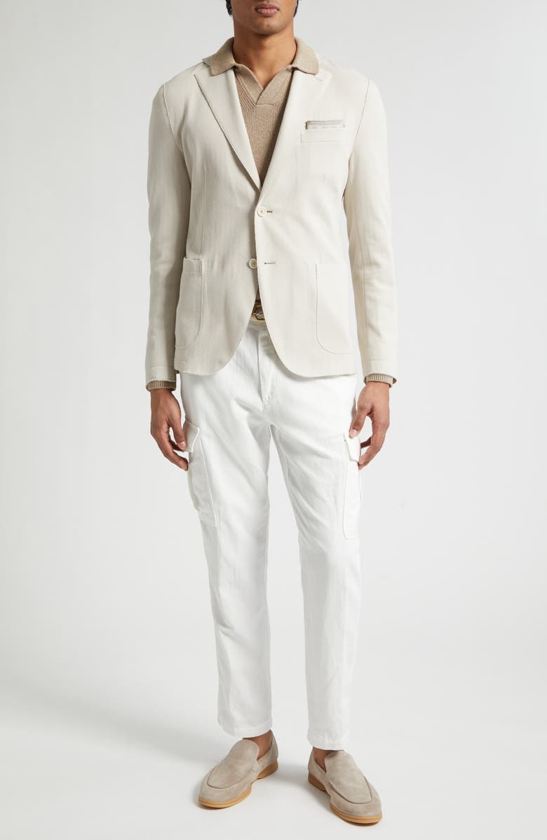 Eleventy Cotton Blend Herringbone Knit Sport Coat, Alternate, color, 02 Sand