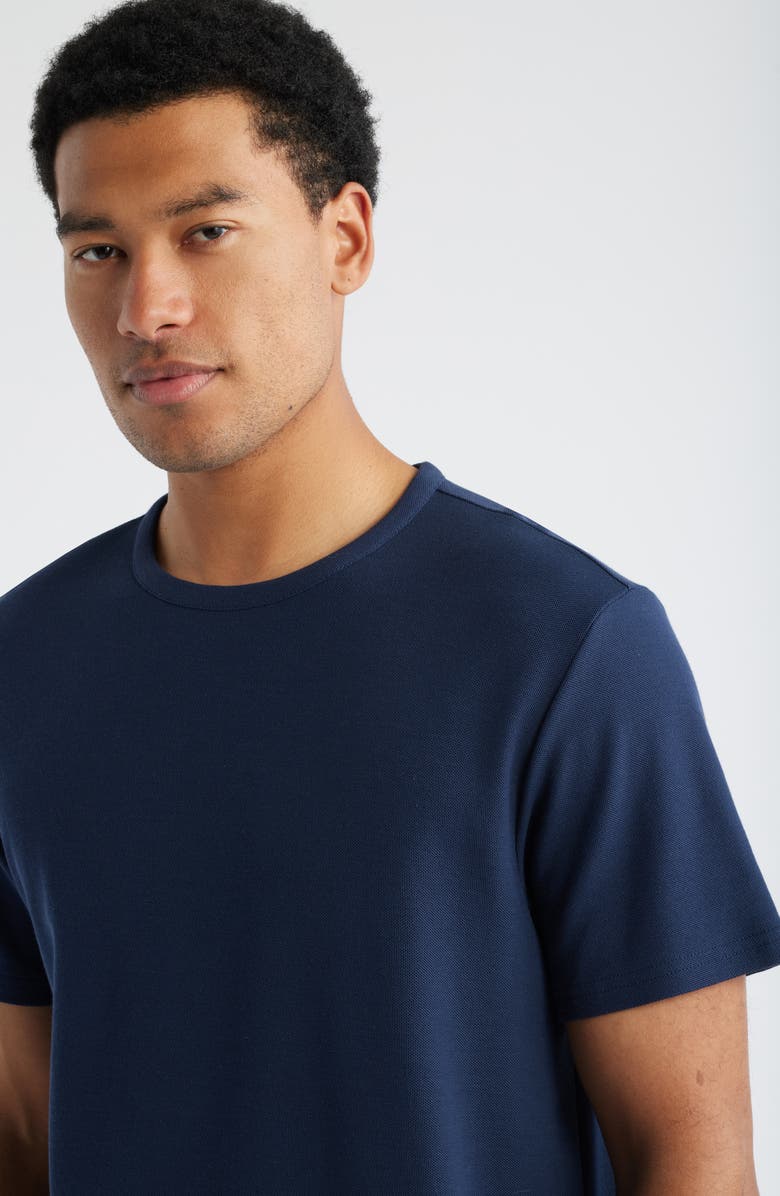 Nordstrom Short Sleeve Piqué T-Shirt, Alternate, color, Navy Still