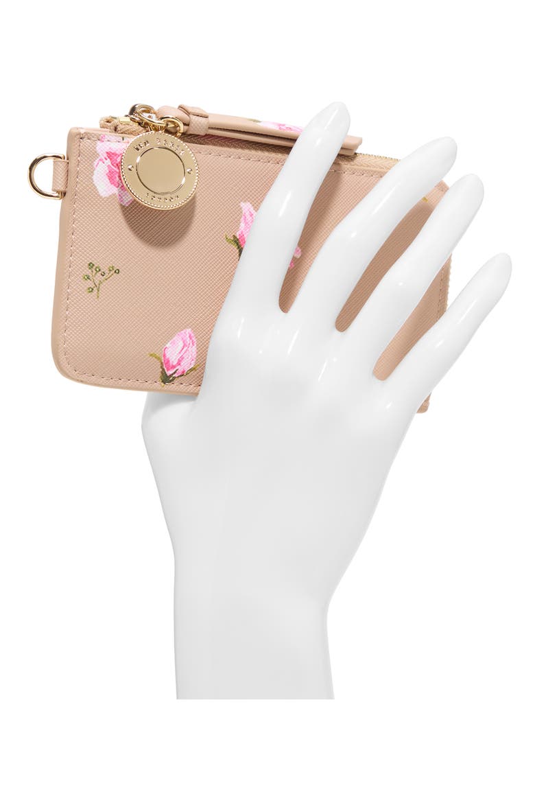 Lulu Card Case, Alternate, color, DITSY PINK FLOWER GINGER ROOT