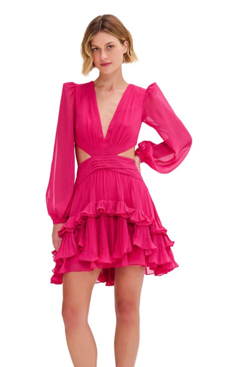 Deep-V Cutout Mini Dress