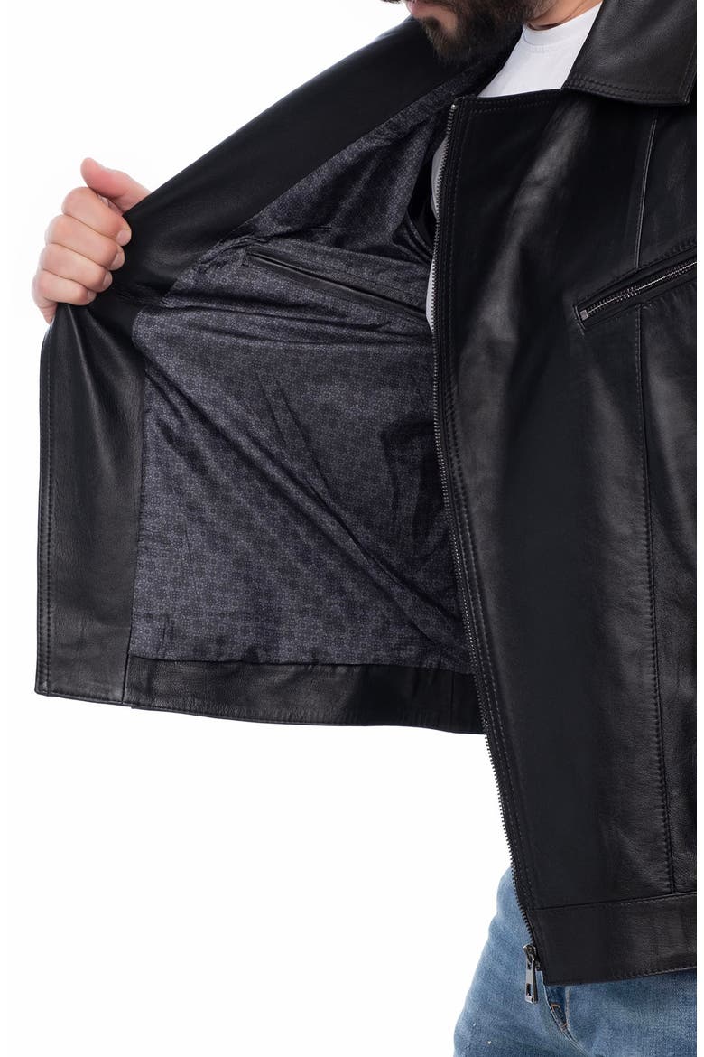 Winston Leather Jacket, Alternate, color, BLACK