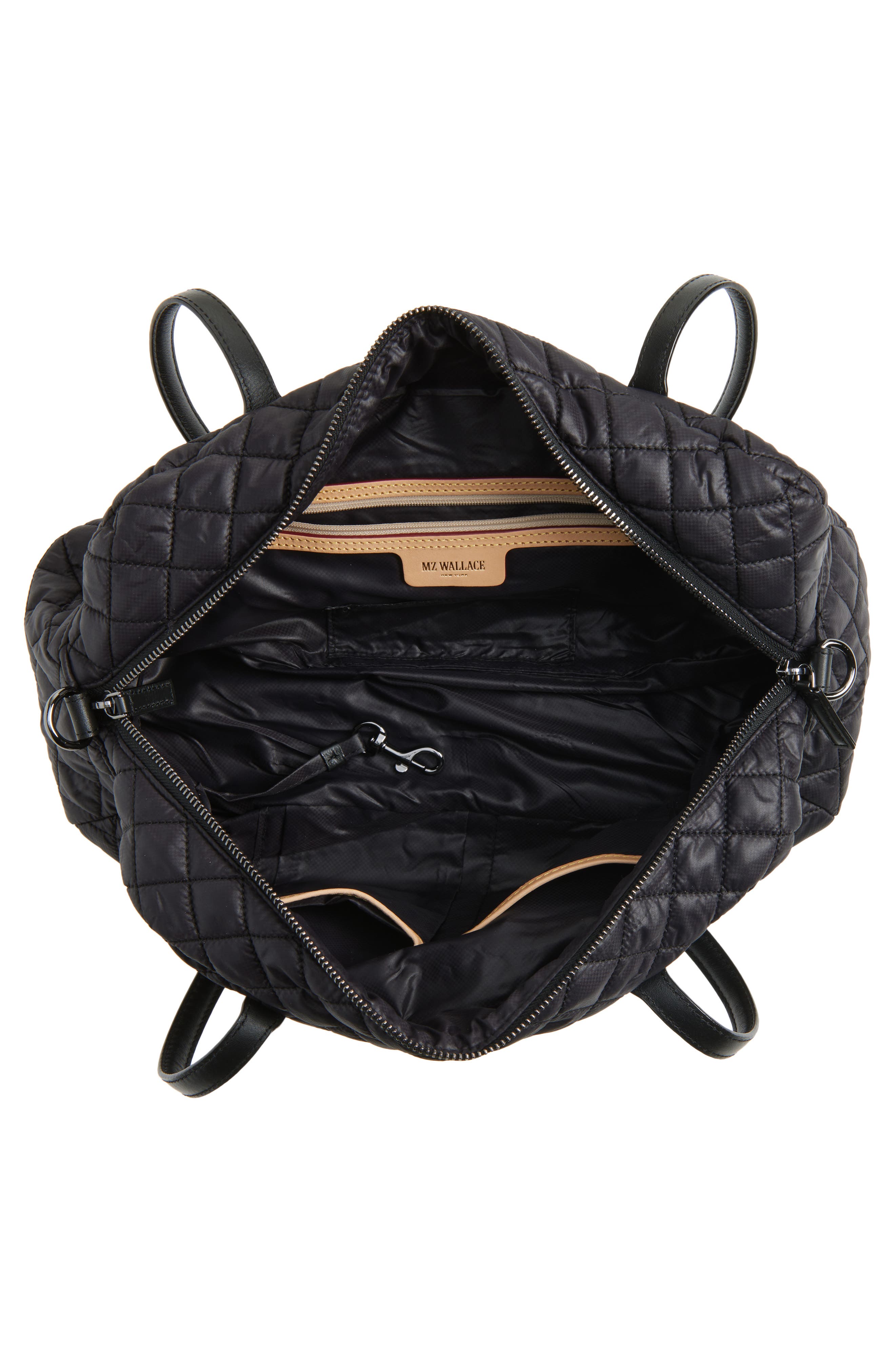 MZ Wallace Astor Quilted Nylon Satchel, Alternate, color, 