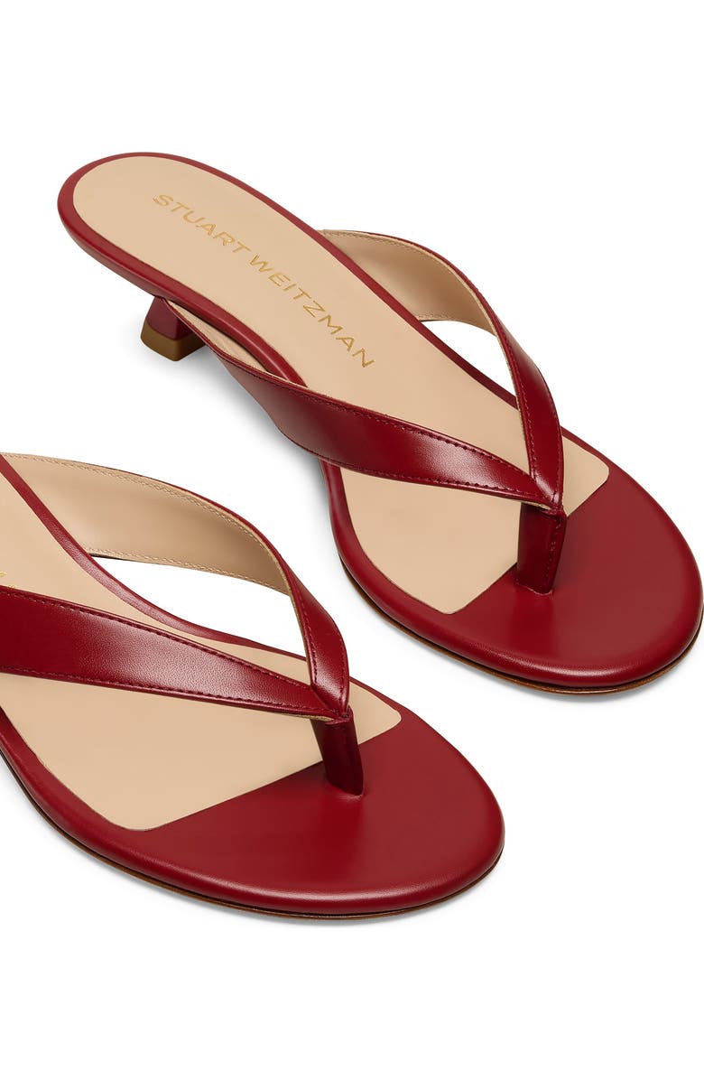 Stuart Weitzman Rio Kitten Heel Sandal, Alternate, color, Chili