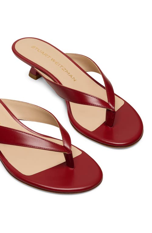 Stuart Weitzman Rio Kitten Heel Sandal In Red