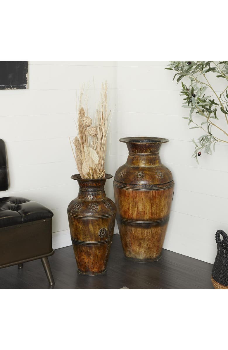 UMA Set of 2 Floor Vases, Alternate, color, Brown