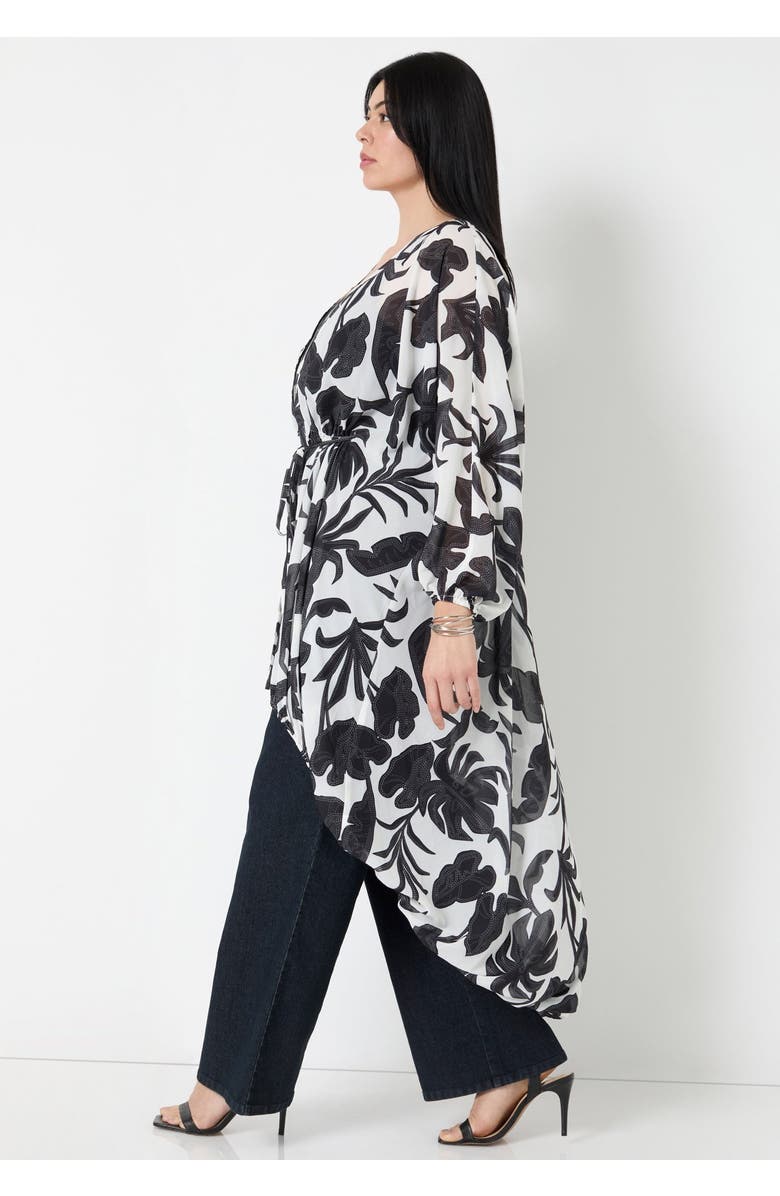 June + Vie Chiffon Wrap, Alternate, color, Stitched Floral