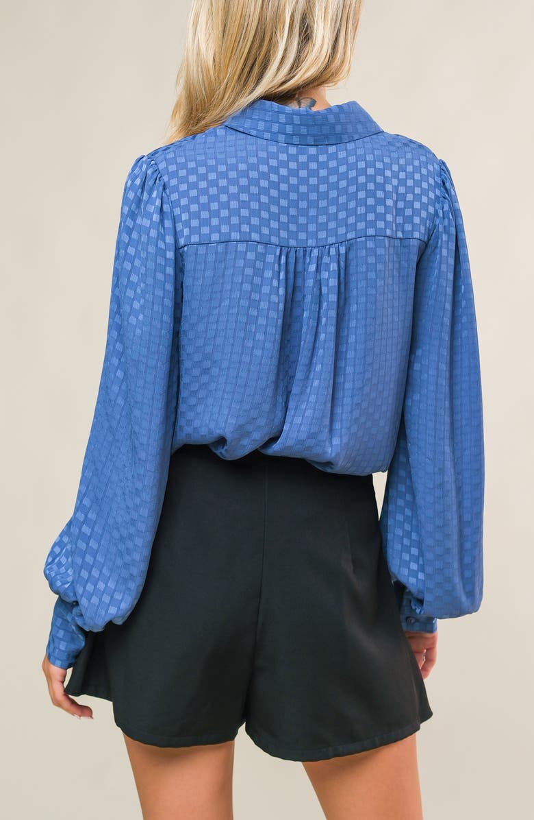 FLYING TOMATO Checkered Long Sleeve Button-Up Shirt, Alternate, color, Steel Blue