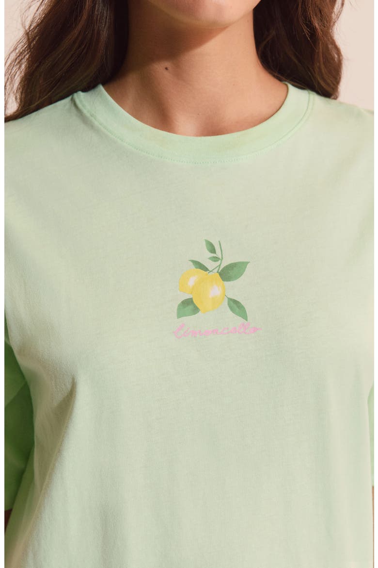 Club Soleil Lemon Graphic Cotton Sleep Shirt, Alternate, color, NILE BLUE