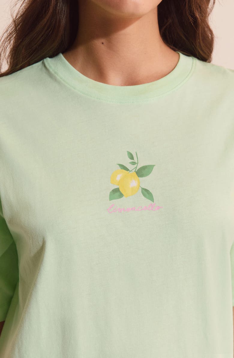 Etam Club Soleil Lemon Graphic Cotton Sleep Shirt, Alternate, color, Nile Blue