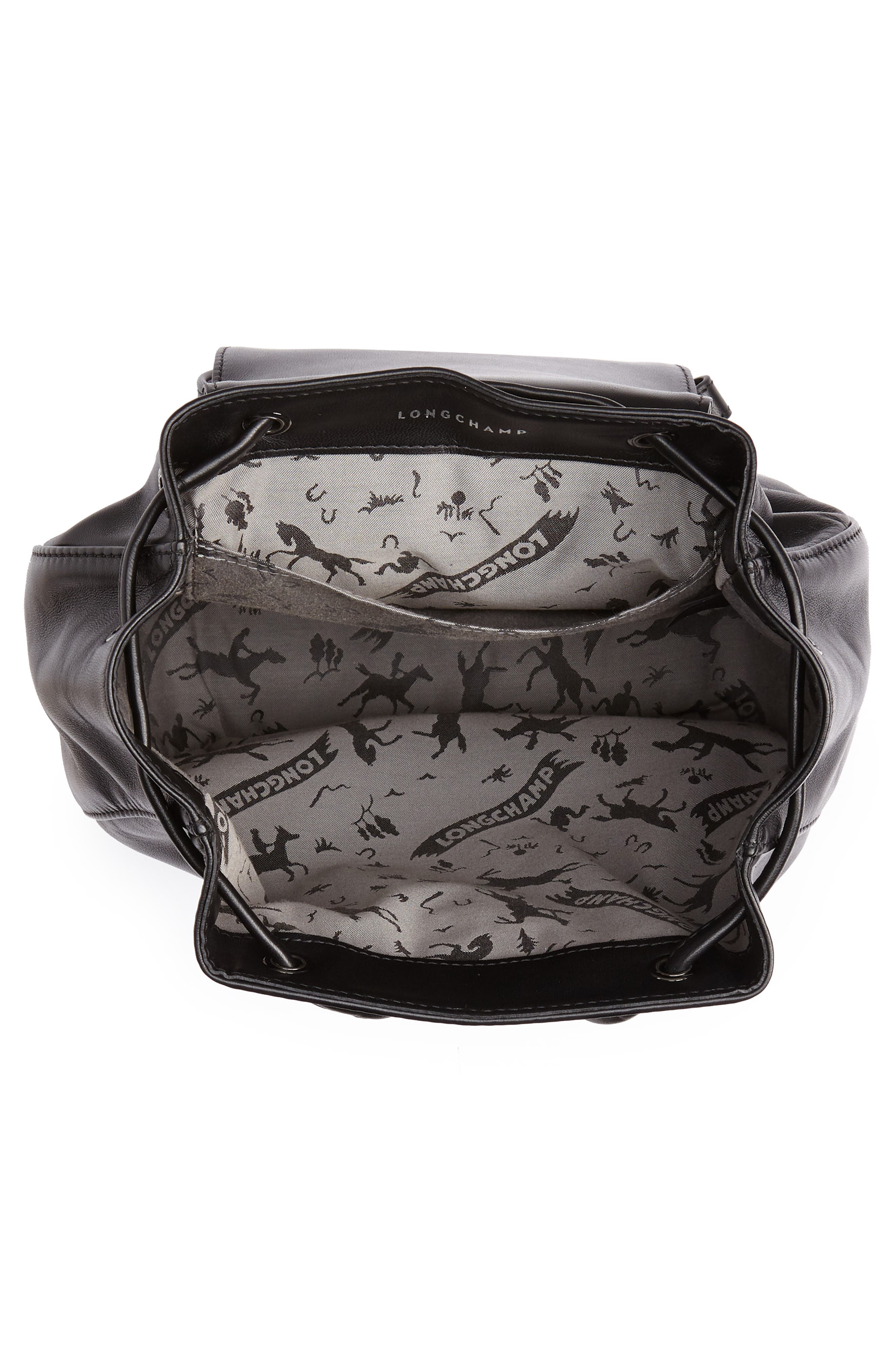 Longchamp Cavalcade Leather Backpack, Alternate, color, 