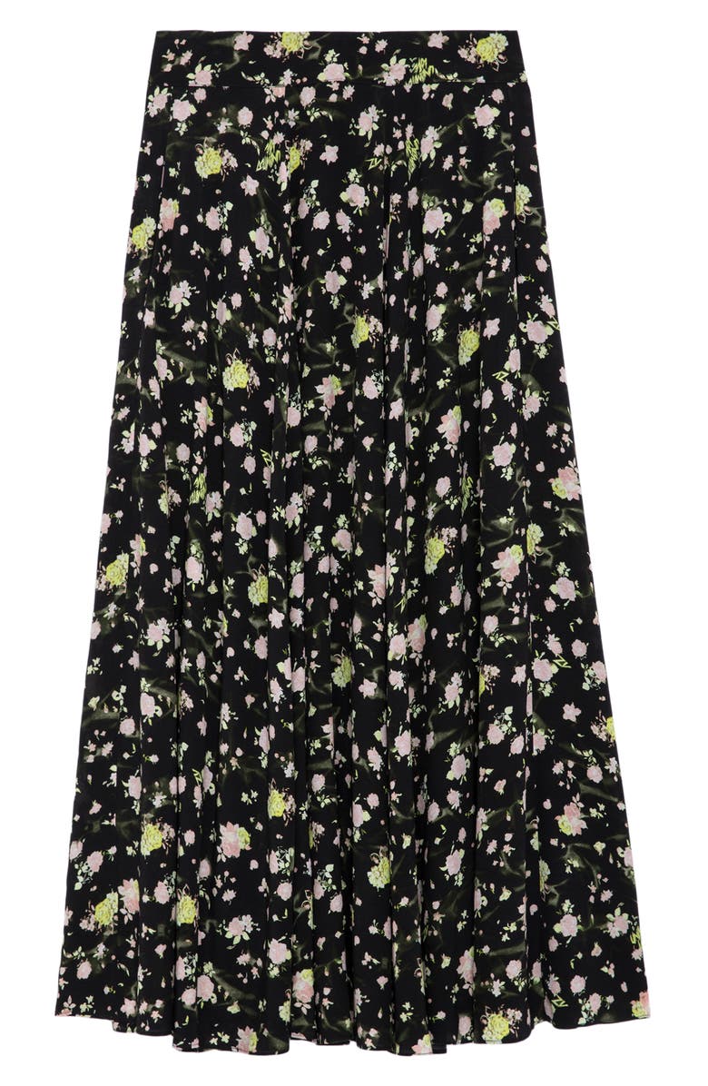 Zadig & Voltaire Joyo Rose Print Midi Skirt, Alternate, color, 