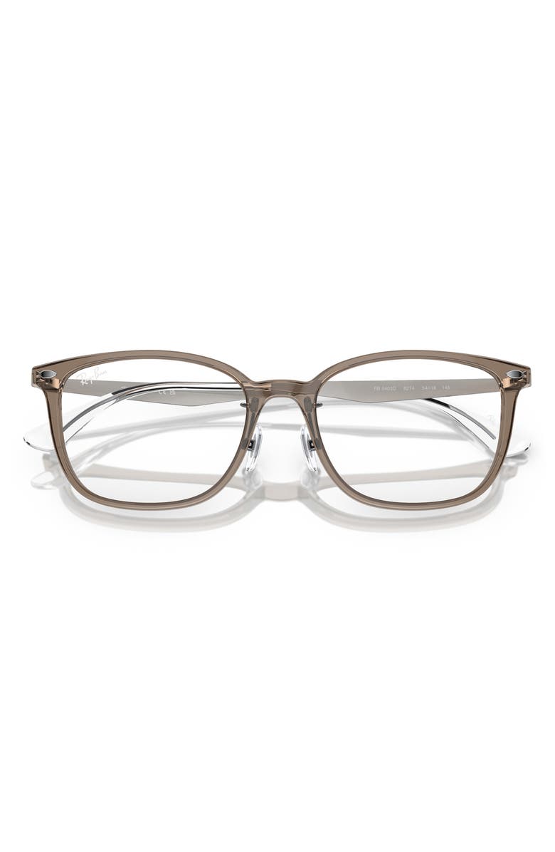 Ray-Ban 52mm Pillow Optical Glasses, Alternate, color, Transparent Grey