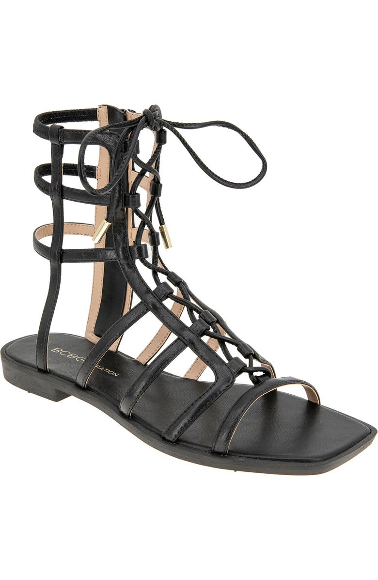 BCBG Lariat Gladiator Sandal, Main, color,