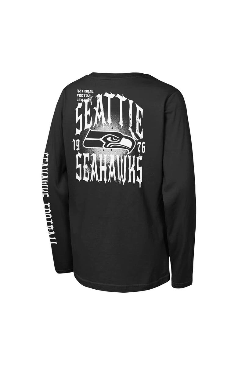 Outerstuff Youth Outerstuff Black Seattle Seahawks Rumble Long Sleeve T-Shirt, Alternate, color, Black