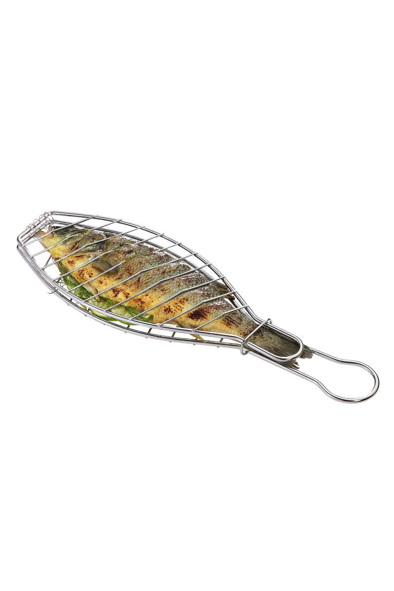 BBQ Grill Fish Basket, Extra Large, Alternate, color, Silver