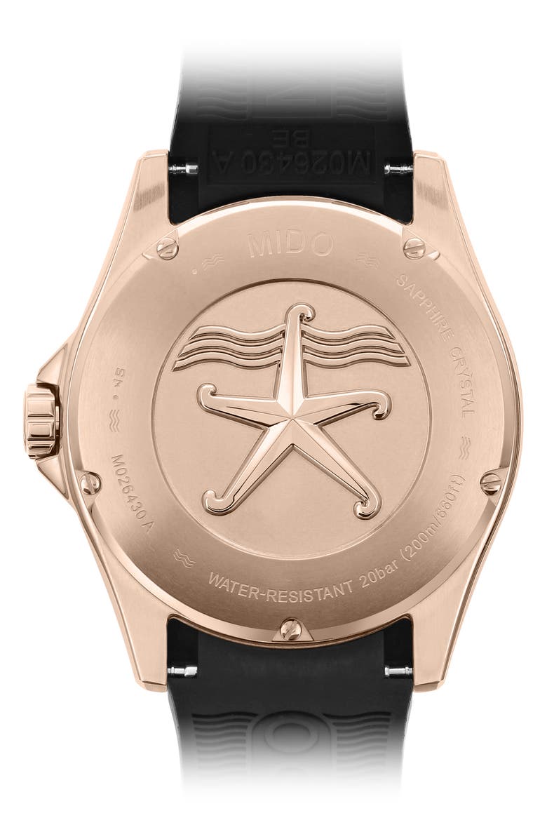 MIDO Ocean Star Automatic Rubber Strap Watch, 42.5mm, Alternate, color, 