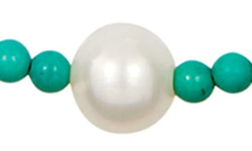 Savvy Cie Jewels Cultured Freshwater Pearl & Turquoise Beaded Necklace In Multi
