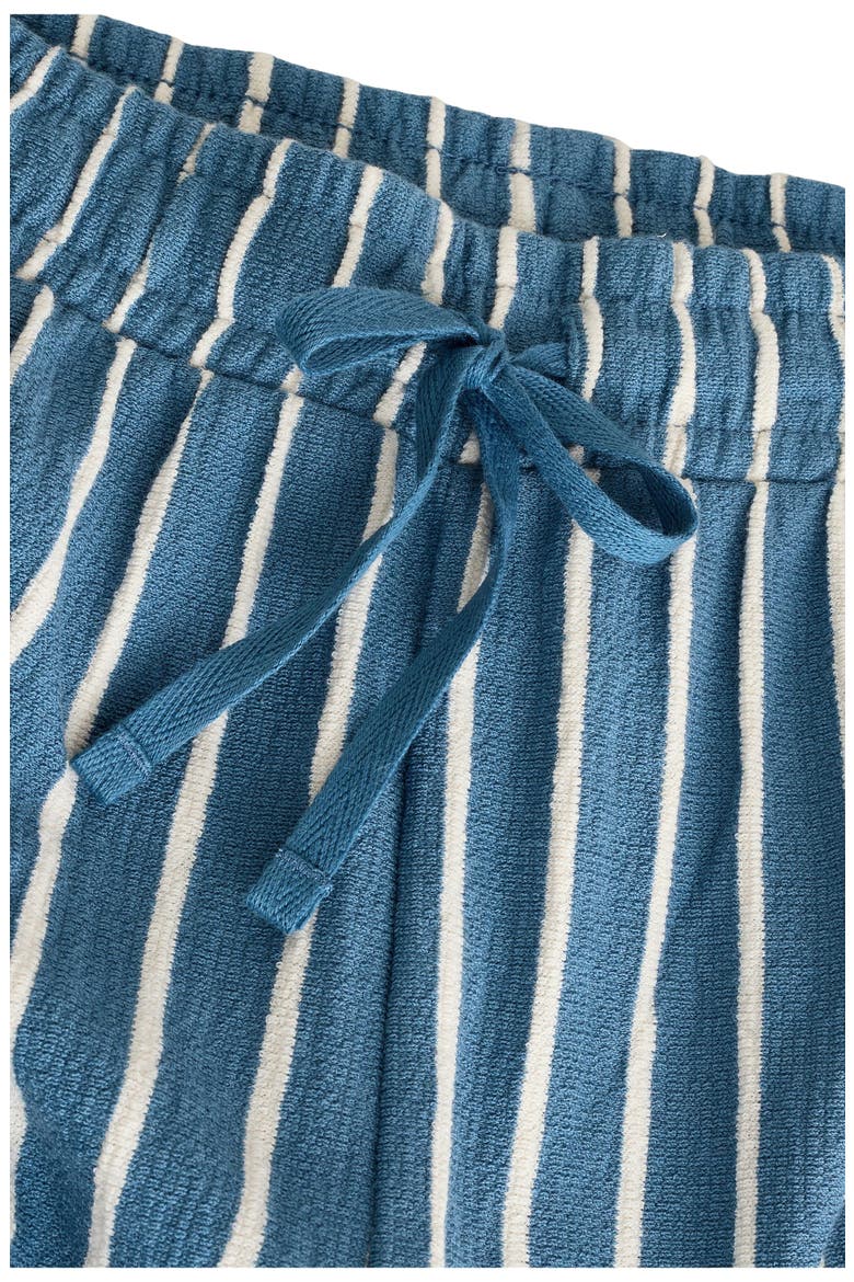 Stripe Cotton Terry Cloth Shorts, Alternate, color, WHITE