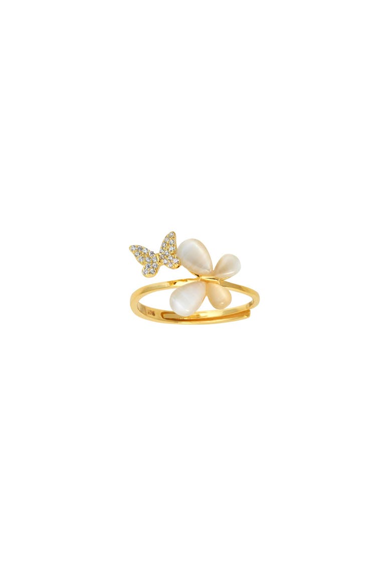 Butterfly Ring, Main, color, Silver Gold Plated