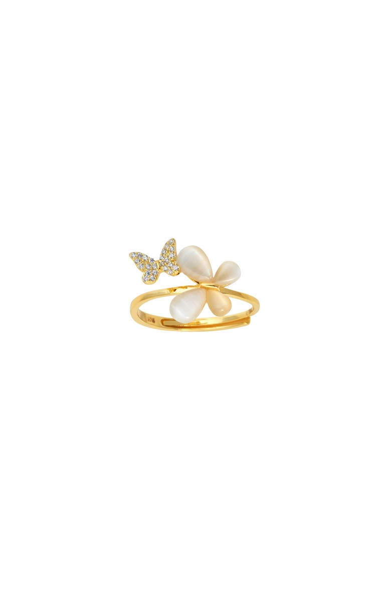 Arte Nova Jewellery Butterfly Ring, Main, color, Silver Gold Plated