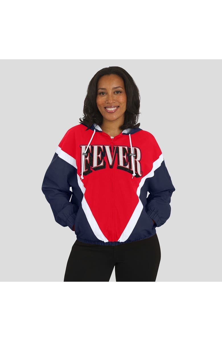 WEAR by Erin Andrews Women's WEAR by Erin Andrews Navy/Red Indiana Fever Colorblock Full-Zip Hoodie Windbreaker Jacket, Alternate, color,
