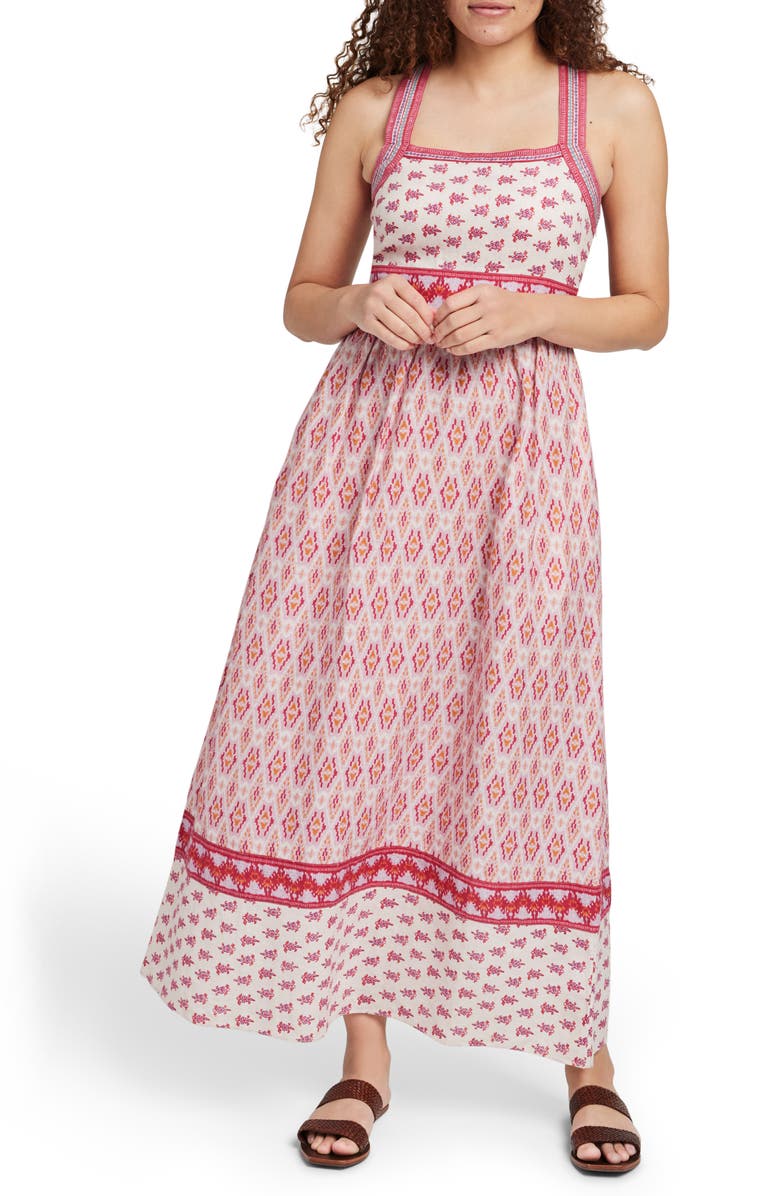 Faherty Gracie Linen Maxi Dress, Main, color, Clara Ikat