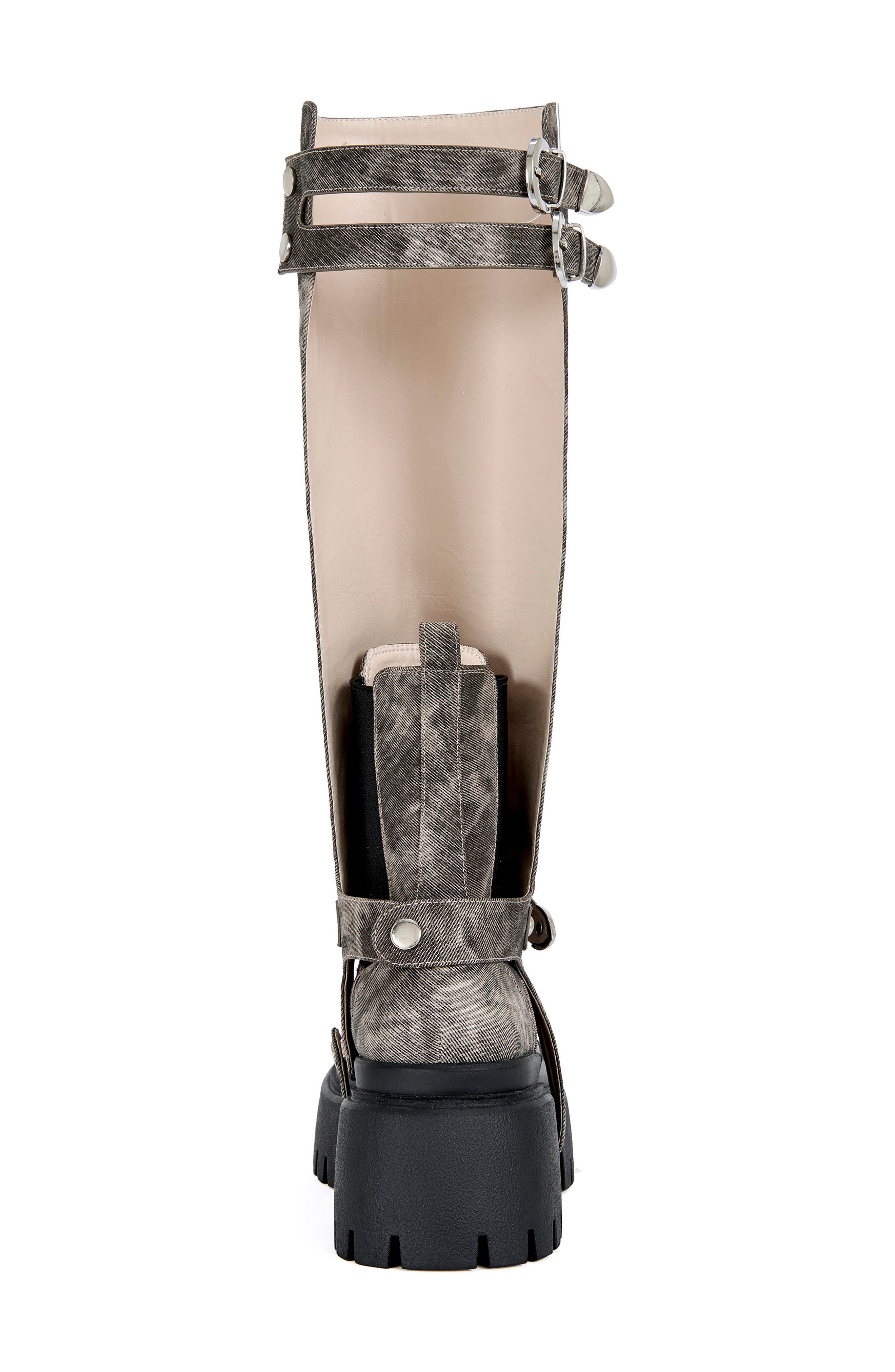 Rampage Knee High Platform Boot, Alternate, color, BROWN MULTI