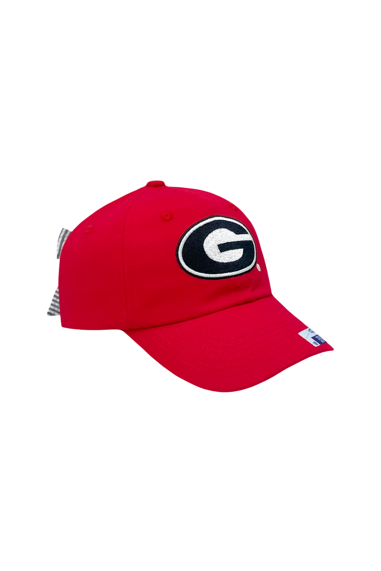 Georgia Bulldogs Bow Baseball Hat, Main, color, Red