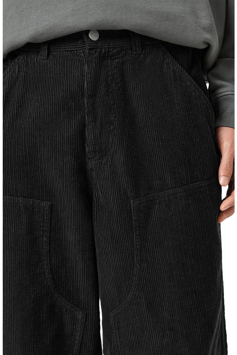 Dustan Cotton Corduroy Wide Leg Pants, Alternate, color, LIQUORICE BLACK