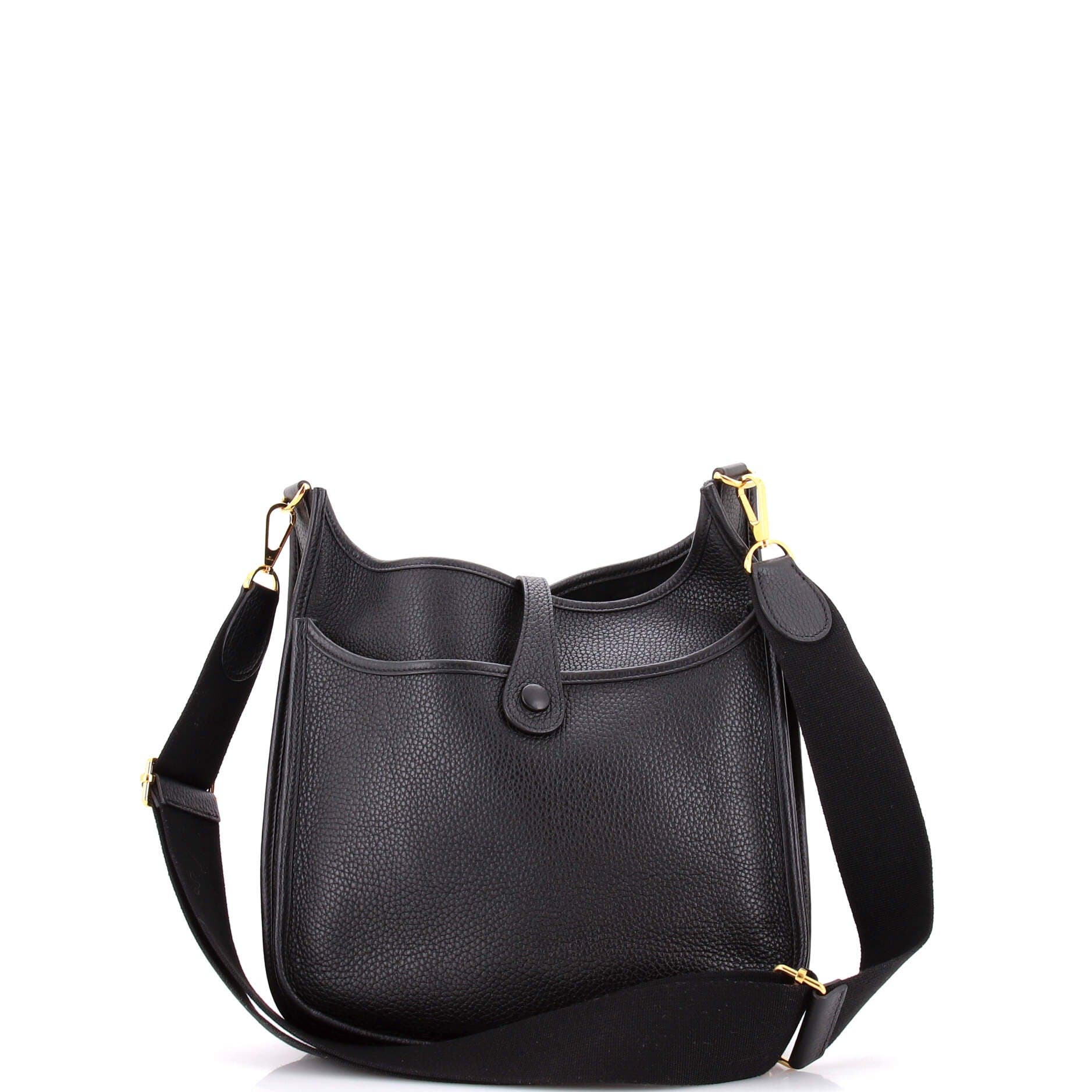 Pre-Owned Hermes Evelyne Bag Gen III Clemence PM, Alternate, color, Noir
