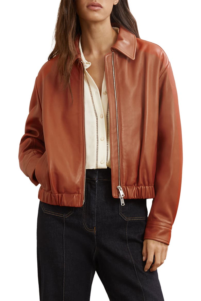 Lottie Sheepskin Leather Jacket, Alternate, color, TAN