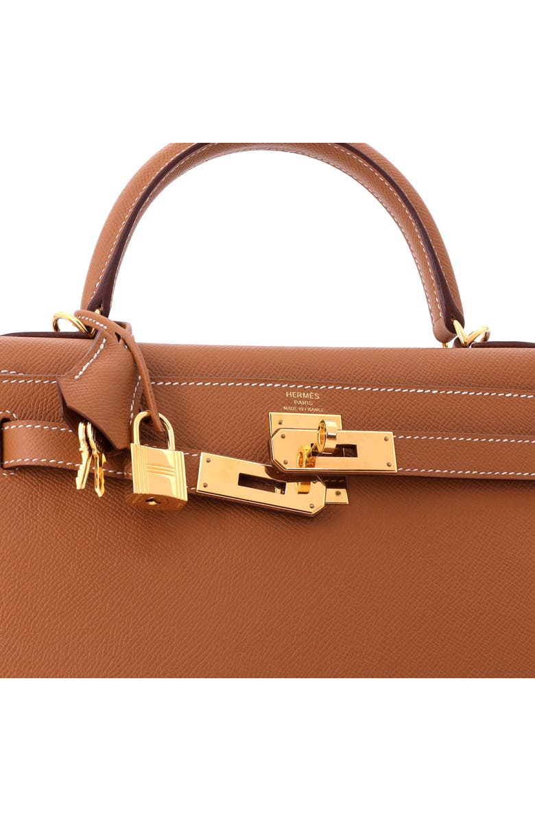 Pre-Owned Hermes Kelly Handbag Brown Epsom with Gold Hardware 28, Alternate, color, Gold