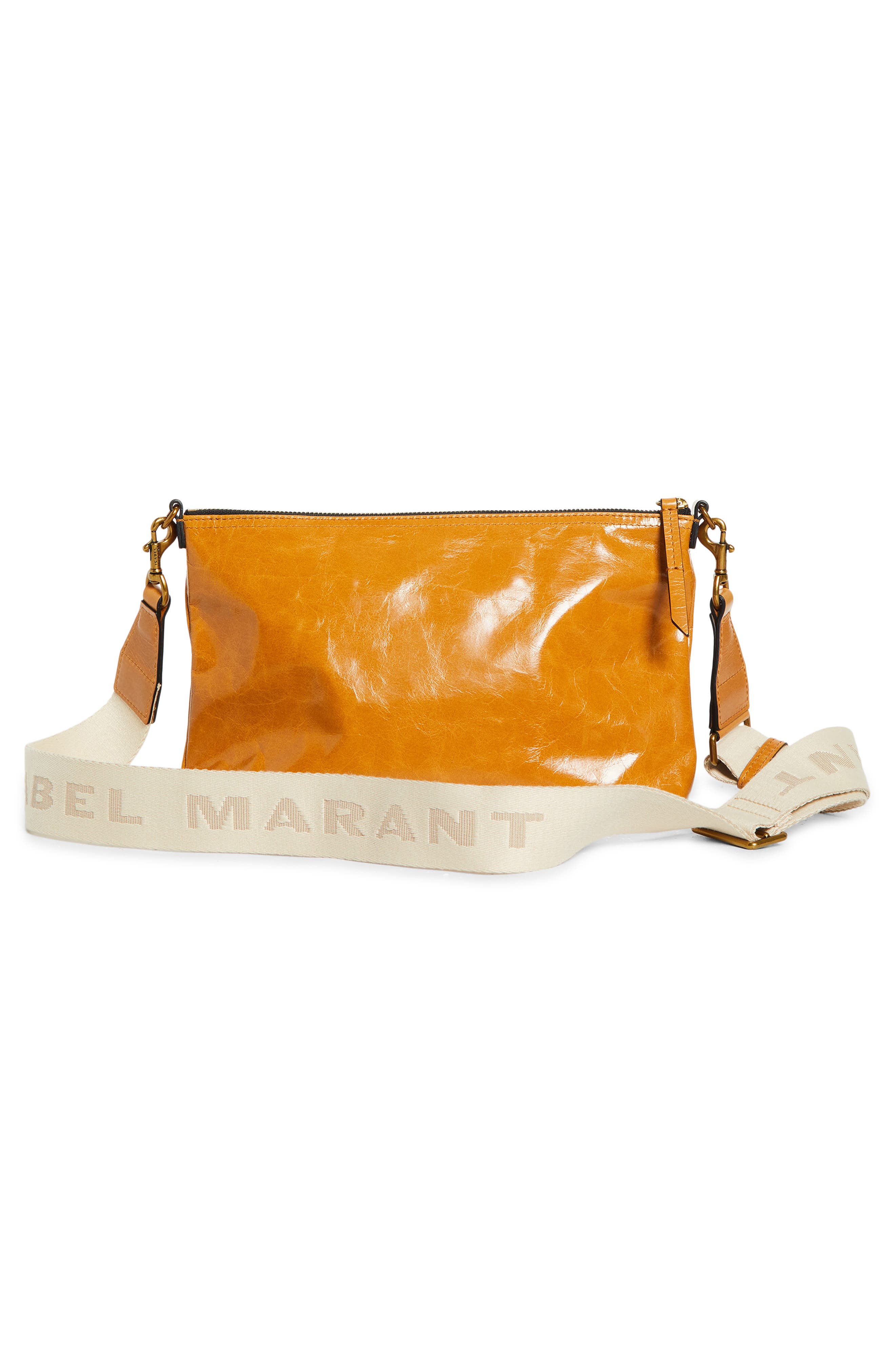 Isabel Marant Nessah Wardy Leather Crossbody Bag, Alternate, color, Honey