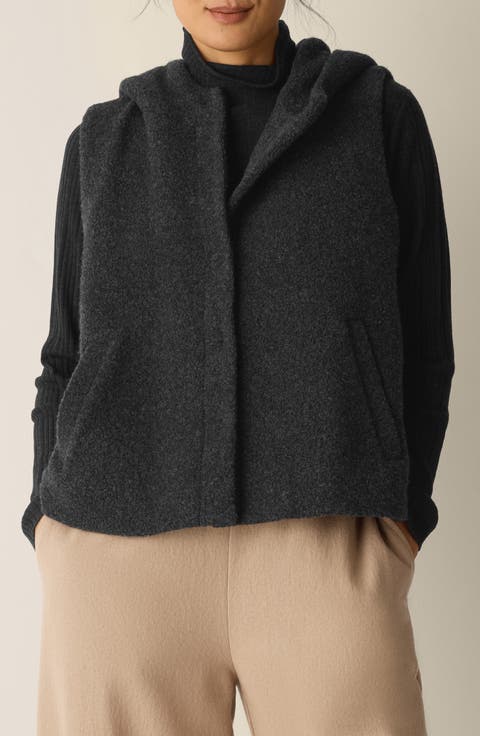 Wool Blend Hooded Vest
