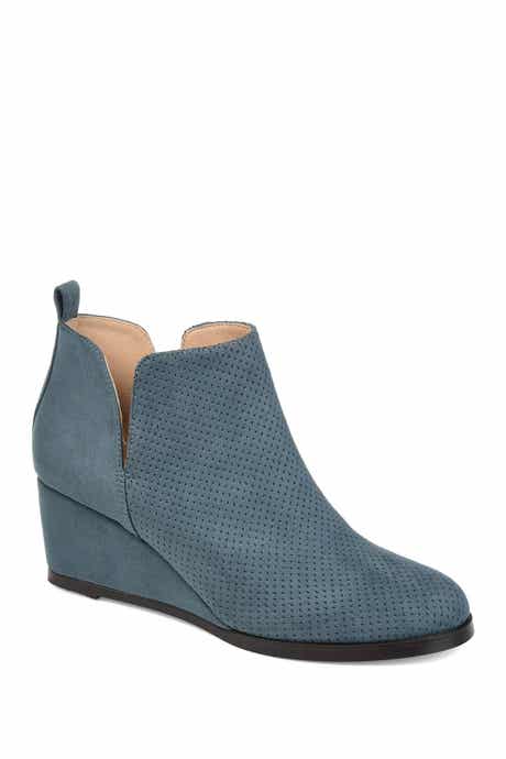 Journee Collection Mylee Perforated Wedge Bootie