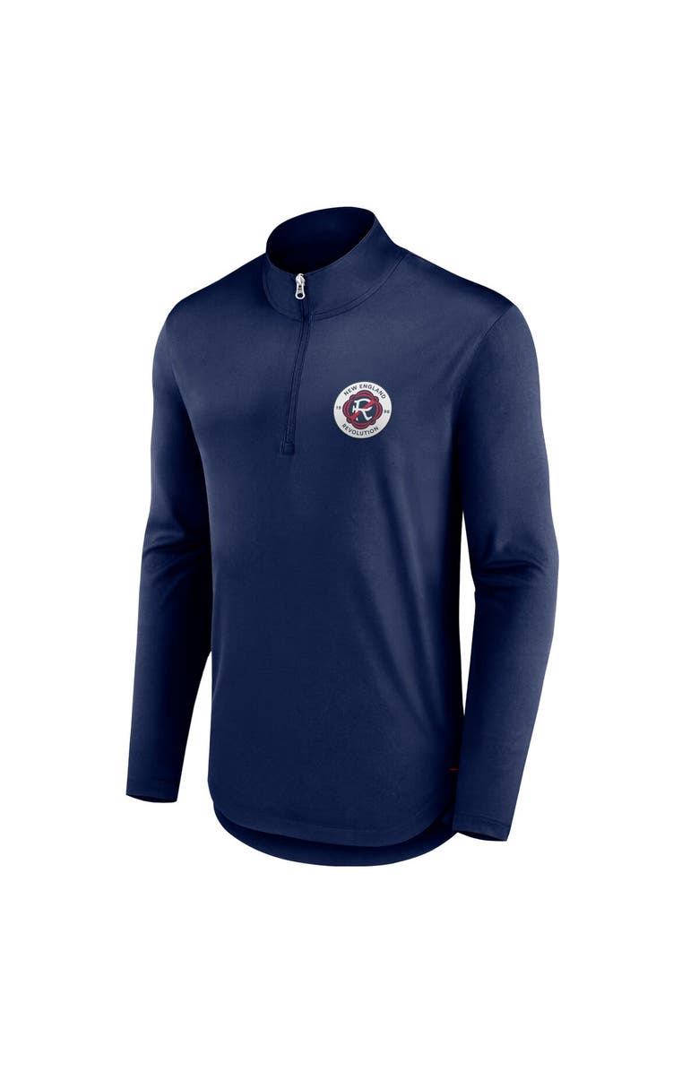 FANATICS Men's Fanatics Branded Navy New England Revolution Iconic Quarter-Zip Jacket, Alternate, color,