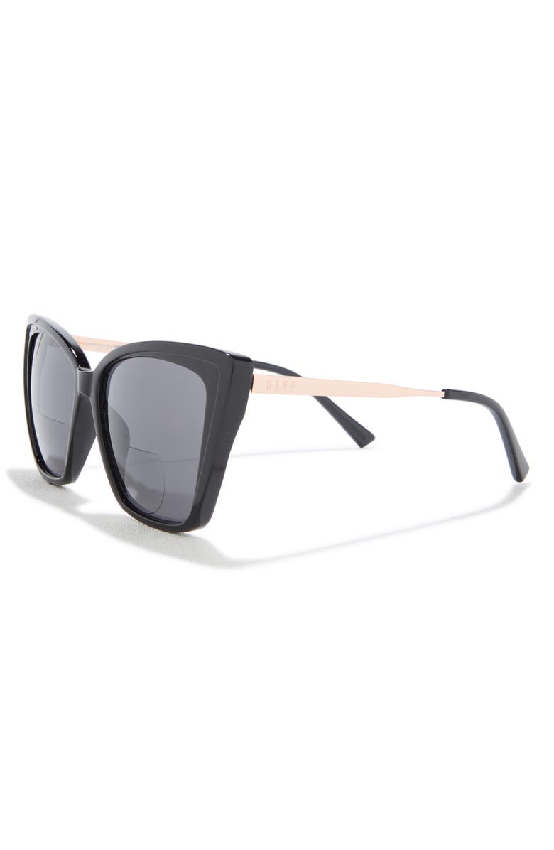 DIFF Heidi 56mm Cat Eye Bifocal Reading Sunglasses Glasses, Alternate, color, Black