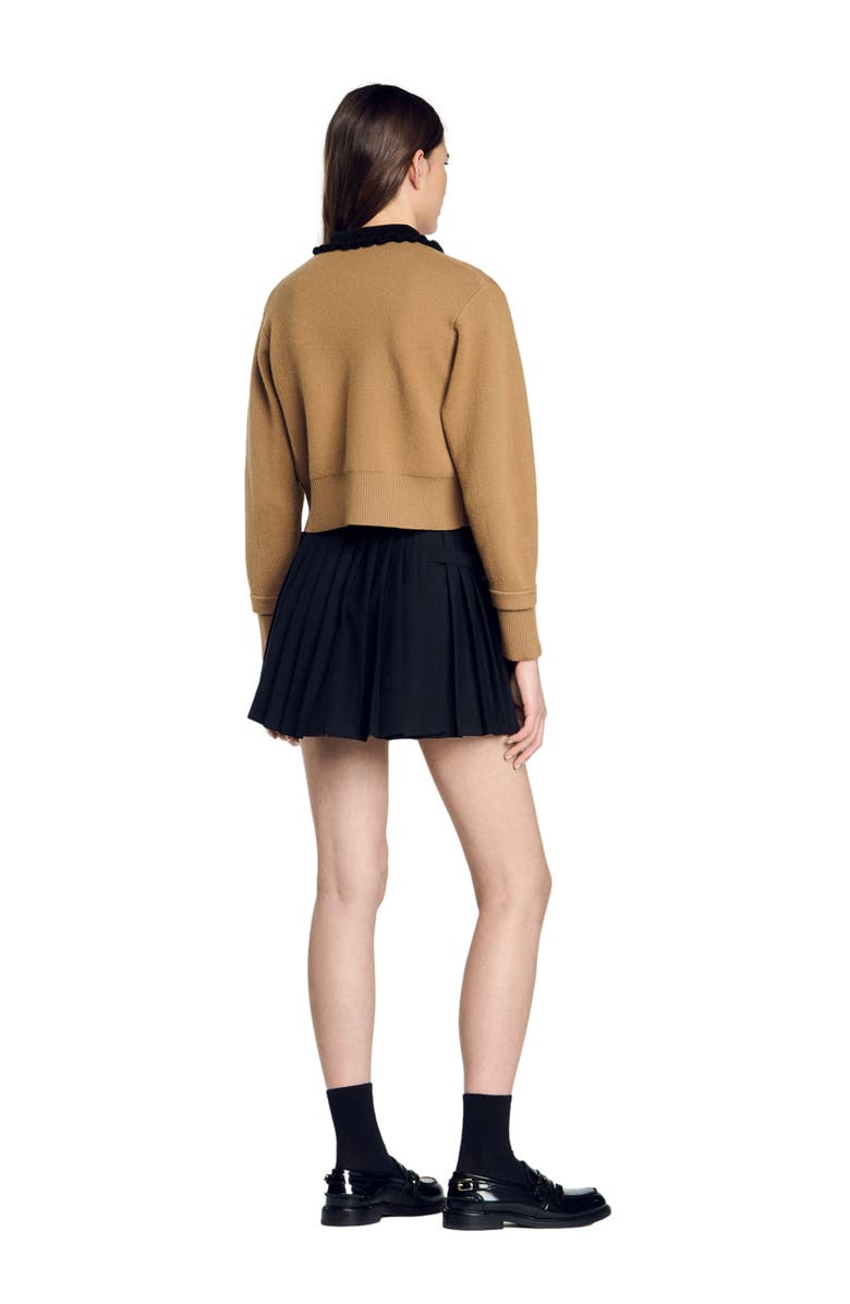 SANDRO Cropped coatigan, Alternate, color, 